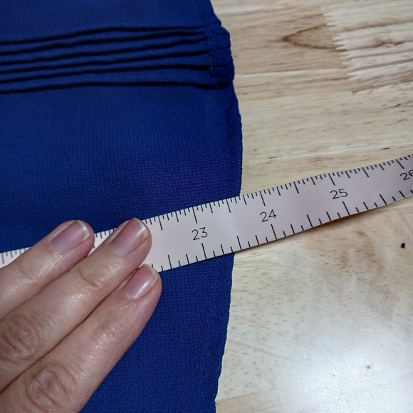 Julian Taylor 90s Y2k Cobalt Blue Chiffon Pleated Button Down Shirt Size… - Picture 7 of 7